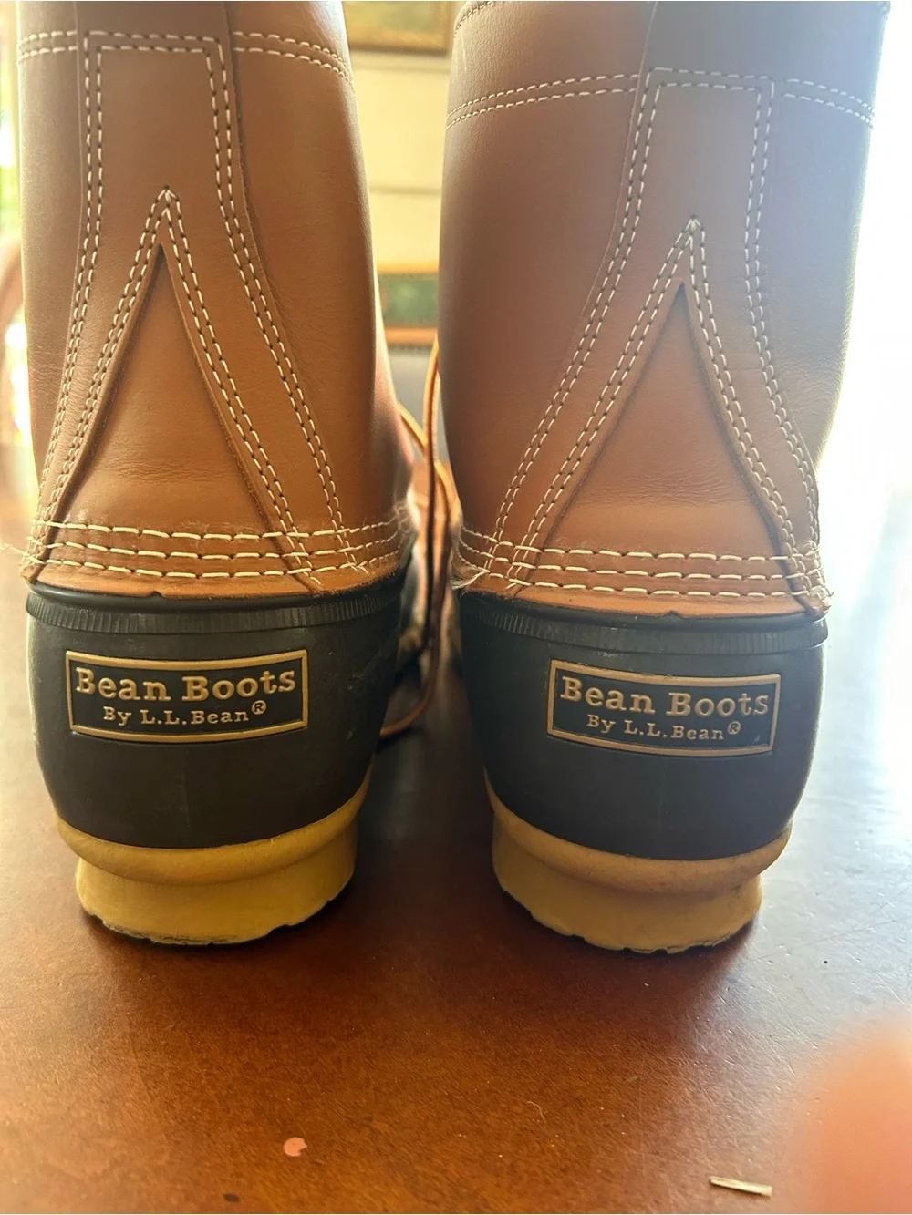 Men's LL Bean Brown Leather and Rubber Duck Boots